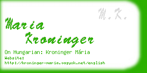 maria kroninger business card