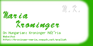 maria kroninger business card